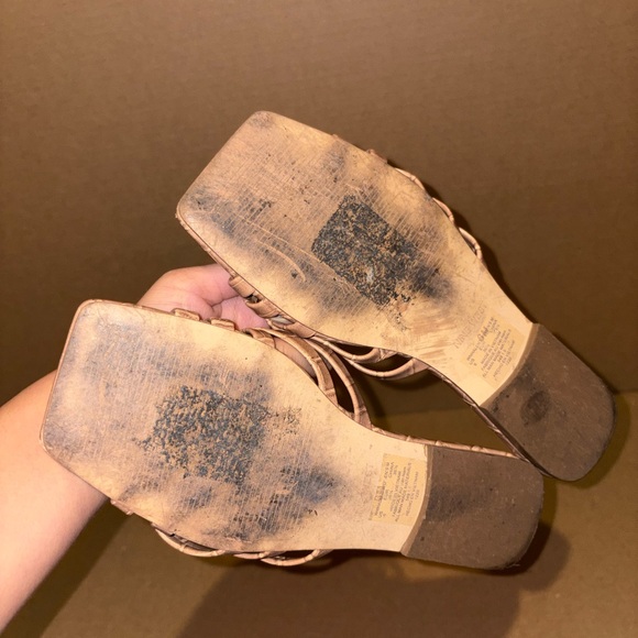 Nine West Brown Croc-Embossed Slides - Picture 3 of 3